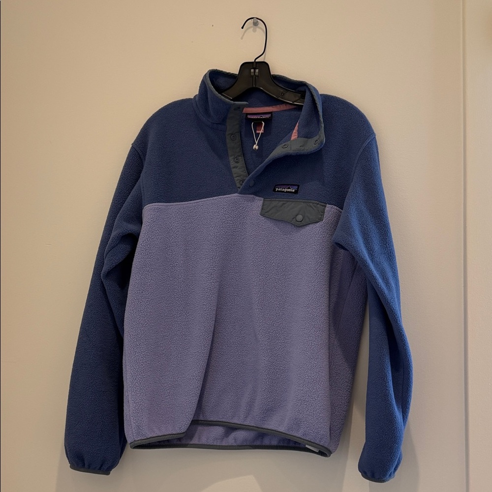 Patagonia women’s M Zip-Up Sweater in Blue and Purple